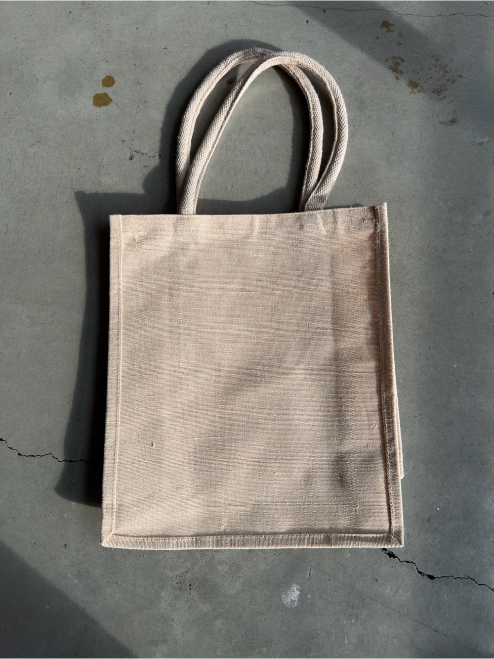 Canvas Structured Mini Tote Bag / Beige / Neutral